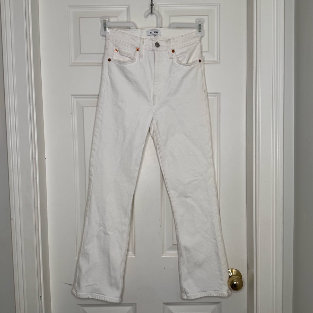 Re Done 70s Crop Bootcut Jeans White Size 26 Cotton
